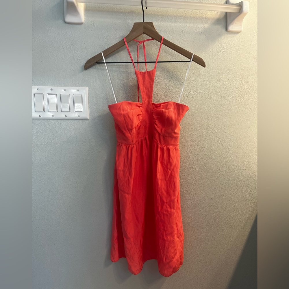 Alice and trixie pink peach halter silk mini dress